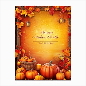 Autumn Sale Banner Vibrant Oranges Deep Reds And Warm Golds Spotlight Festive Design Leaves Gent (1) Canvas Print