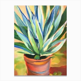 Aloe Vera 2 Impressionist Painting Plant Canvas Print