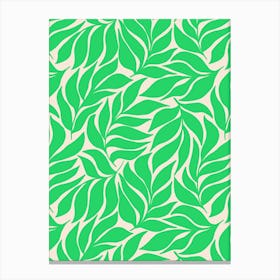 Green Tropical Leaves On A White Background Canvas Print