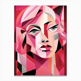 Pink Cubist Portraits Canvas Print