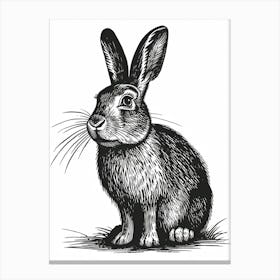 Argente Blockprint Rabbit Illustration 2 Canvas Print