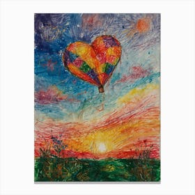 Heart Balloon At Sunset Canvas Print