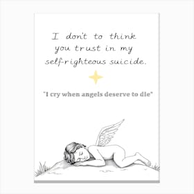 Angel Qoute Illustration 4 Canvas Print