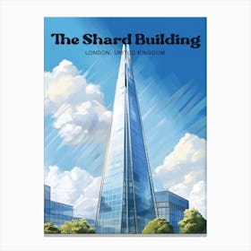 The Shard Building London Architecture Modern Travel Illustration Canvas Print