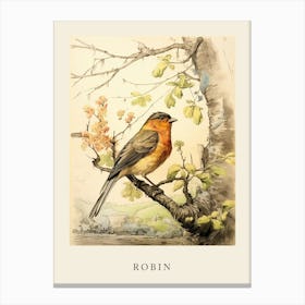 Beatrix Potter Inspired  Animal Watercolour Robin 1 Canvas Print