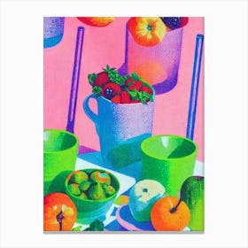Breadfruit Risograph Retro Poster Fruit Canvas Print