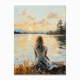 Sunset By The Lake Canvas Print