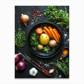 Vegetables In A Pan Canvas Print