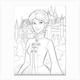 Arendelle (Frozen) Fantasy Inspired Line Art 3 Canvas Print