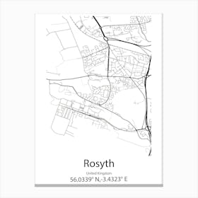 Rosyth,United Kingdom Minimalist Map Canvas Print