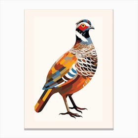 Colourful Geometric Bird Grouse 2 Canvas Print