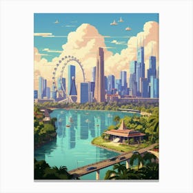 Singapore Pixel Art 1 Canvas Print