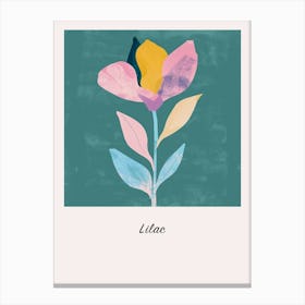 Lilac 1 Square Flower Illustration Poster Canvas Print