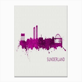 Sunderland England City Purple Canvas Print