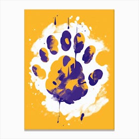 Lsu Tigers Paw Print Canvas Print