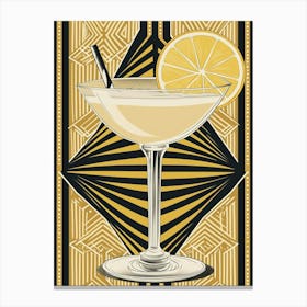 Art Deco Cocktail In A Martini Glass 1 Canvas Print