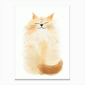 Turkish Angora Cat Clipart Illustration 3 Canvas Print