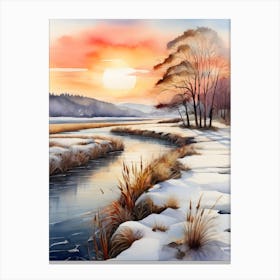 Winter Landscape Painting 8 Canvas Print