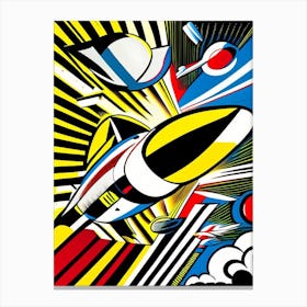 Flyby Bright Comic Space Canvas Print