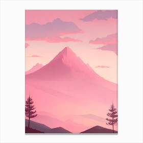 Misty Mountains Vertical Background In Pink Tone 30 Canvas Print