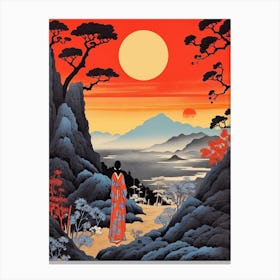 Miyako Jima, Japan Vintage Travel Art 3 Canvas Print