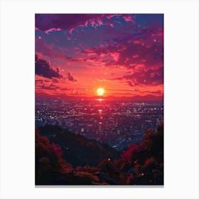 Sunset Over A City 2 Canvas Print