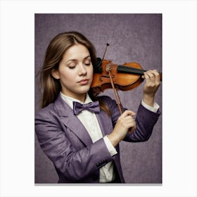 Young Woman Playing Violin Photo Canvas Print