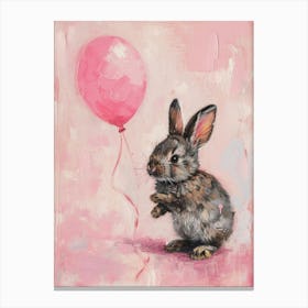 Cute Rabbit 10 With Balloon Canvas Print