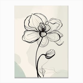 Line Art Orchids Flowers Illustration Neutral 12 Canvas Print