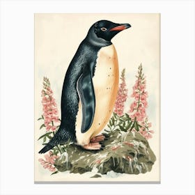Adlie Penguin Deception Island Vintage Botanical Painting 1 Canvas Print