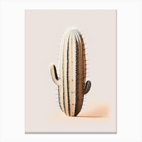 Stenocactus Cactus Retro Minimal Canvas Print