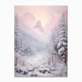 Dreamy Winter Painting Yosemite National Park United States 4 Canvas Print