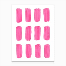 Abstract Pink Strokes Canvas Print