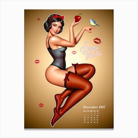 Snow White the Vintage Pin Up Canvas Print