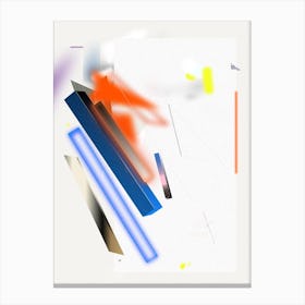 Geometric Mobile Orange Deep Bleu Yellow And Stroke Canvas Print