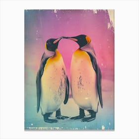 Polaroid Inspired Penguins 1 Canvas Print