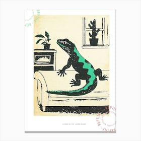 Lizard In The Living Room Block 4 Poster Canvas Print