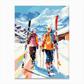Steamboat Ski Resort   Colorado Usa, Ski Resort Illustration 2 Canvas Print