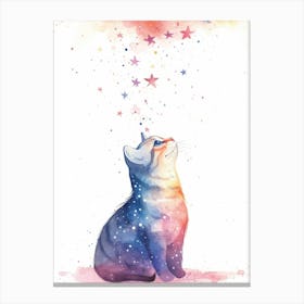 Starry Sky Cat Canvas Print