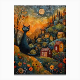 cat in the hill Canvas Print