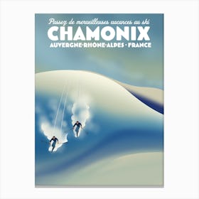 Chamonix retro style ski  Canvas Print