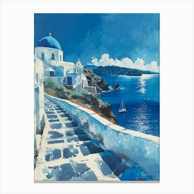 Santorini Greece Blue and white Canvas Print