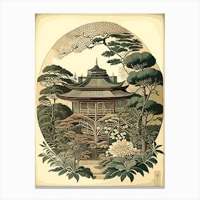 Tofuku Ji, Japan Vintage Botanical Canvas Print