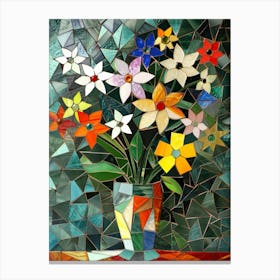 Mosaic Flowers In A Vase 1 Canvas Print