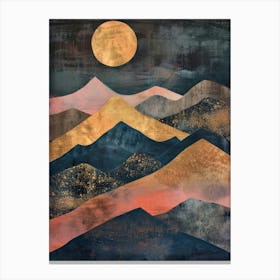 Moonlight In The Mountains 6 Canvas Print