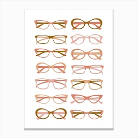 Pink Glasses Print Canvas Print