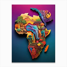 Africa Map 5 Canvas Print