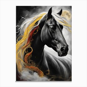 Black Horse Painting 1 Canvas Print