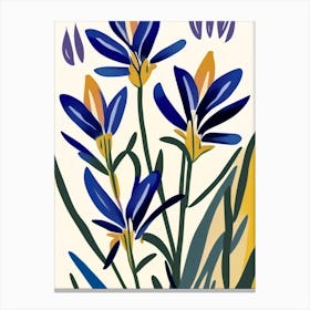 Prairie Gentian Wildflower Modern Muted Colours 2 Canvas Print