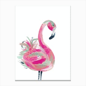 Flamingo In Watercolour Canvas Print